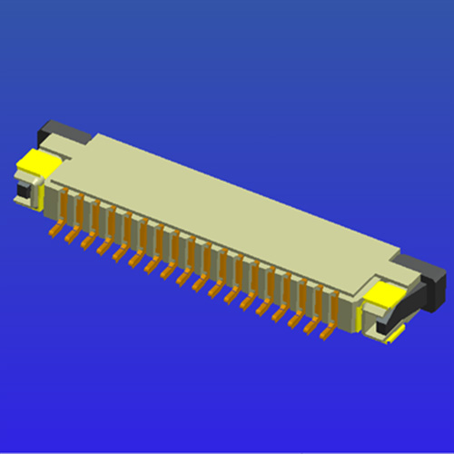 1.0mm間距帶鎖臥貼上接抽屜式FPC